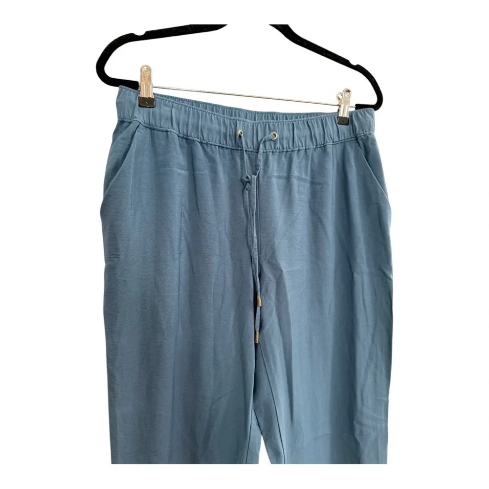 Loft Pull On Straight Leg Pants Blue Rayon Blend Size Medium